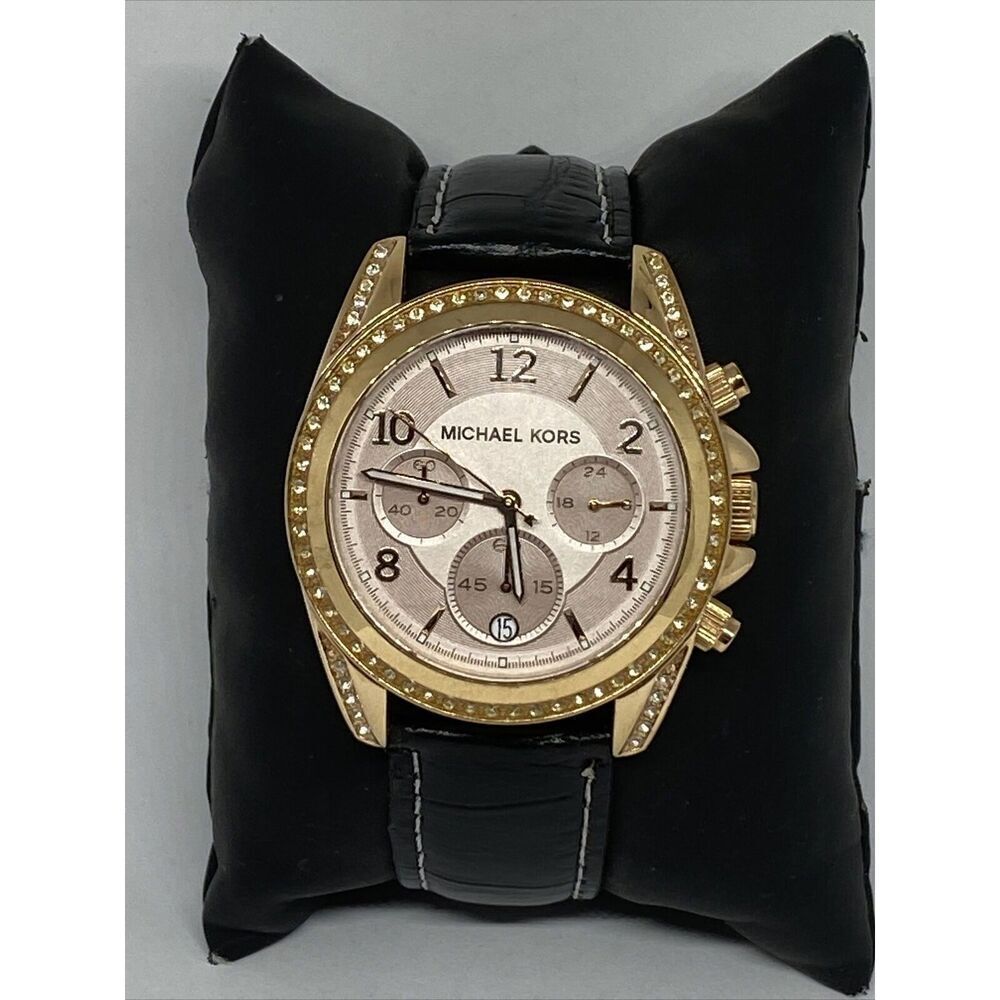 Michael Kors Blair MK5943 Women's Black Leather Analog Dial Quartz Watch WO324 - Picture 2 of 12